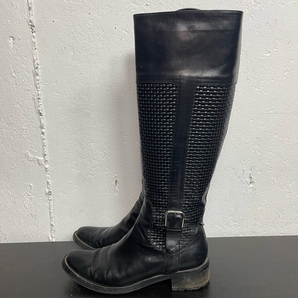 Cole Haan Shoes - Cole Haan Weave Style black leather Tall boot size 8